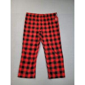 Wonder Shop Men Pajama Pant 2Xl Black Red Plaid Flannel Pullon Sleepwear Comfort